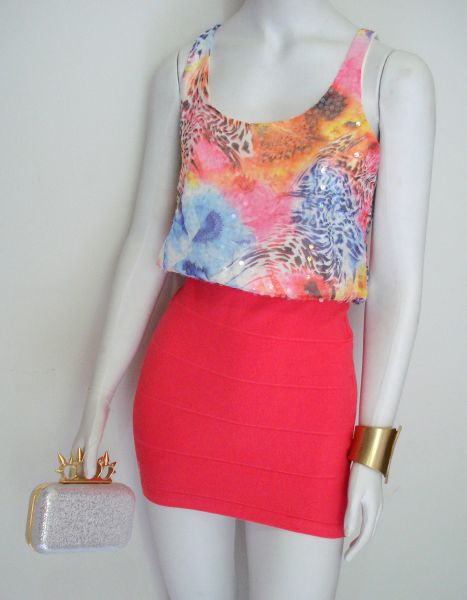 VESTIDO PAETÊ COM BANDAGEM